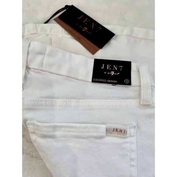 NWT Jen7 by 7 for All Mankind Size 2 Cropped Skinny Jeans White MSRP $99 - Picture 8 of 12